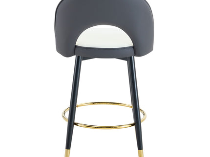 Upholstered Rotatable Bar Chair With Metal Legs For Dining Room