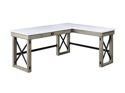 Talmar - Marble Top & Rustic Writing Desk With Lift Top - Oak