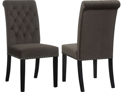 Side Chairs With Tufting Nailhead Trim (Set of 2) - Brown
