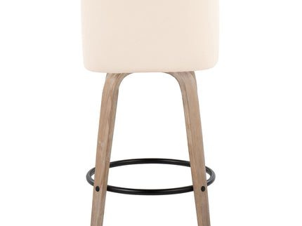Toriano - Contemporary Fixed-Height Counter Stool & Swivel With Round Footrest (Set of 2)