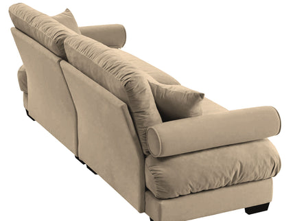 Modern Oversize Sofa With Cloud Like Comfort, Featuring Waist And Throw Pillows
