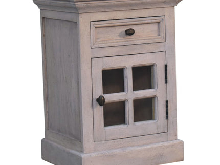 Glazed Bedside Table - Stone White