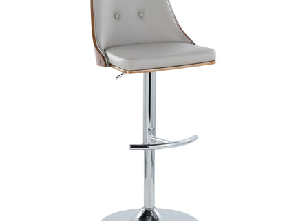 Gianna - Mid Century Modern Adjustable Barstool With Swivel With Rounded T Footrest (Set of 2)