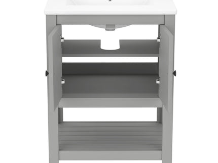 Modern Bathroom Vanity With Sink And Open Shelf
