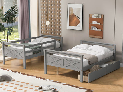Bunk Bed With Ladder And Safety Guardrail