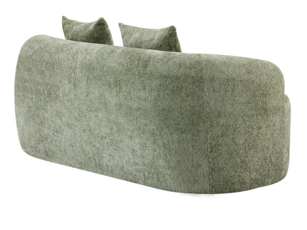Curved Loveseat Sofa With Round Armrest