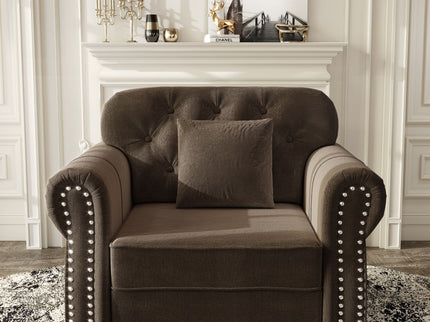 Sofa With Nailhead Trim And Rolled Armrests