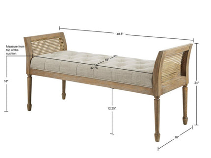 Accent Bench With Arm - Natural