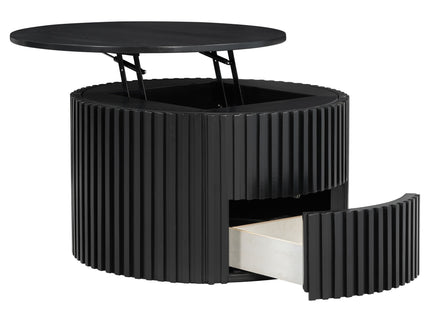 Round Lift Top Coffee Table With Hidden Storage For Living Room