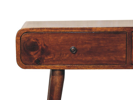 Curved Hallway Table - Chestnut