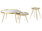 Gold / 3 Pc. Coffee Table, 2 End Tables