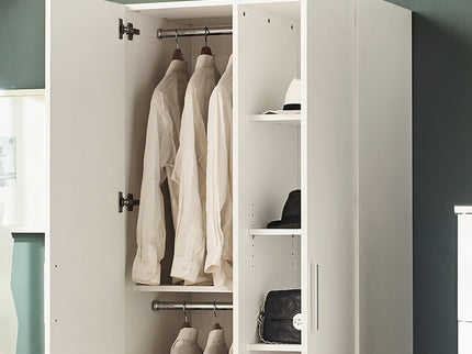 Viviane - Closet With Hanging Bars And 5 Shelves - White