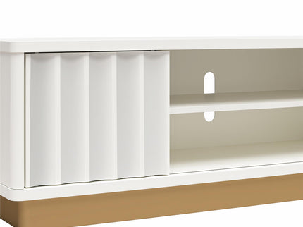 Rene - Scalloped TV Stand For TVs Up To 65" - White