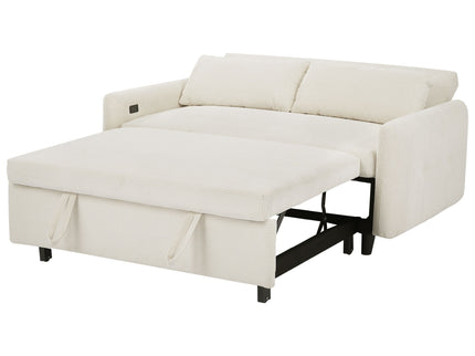 Pull-Out 2 Seat Modern Sleeper Sofa With 2 Throw Pillows And USB Ports