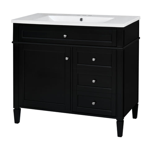 Bathroom Vanity & Top Sink, Modern Bathroom Storage Cabinet With 2 Drawers And A Tip-Out Drawer