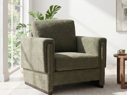 Upholstered Accent Armchair With Square Arm