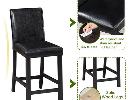5 Pieces Counter Height Table Set, Kitchen Table With Square Table And 4 Upholstered Chairs