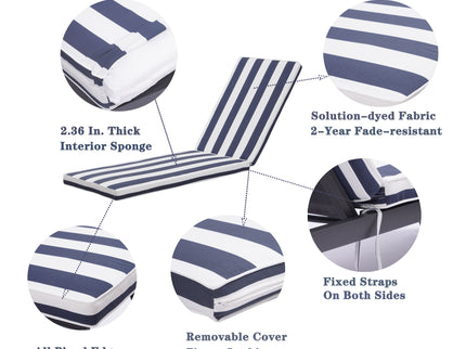 Outdoor Lounge Chair Cushion Replacement Patio Funiture Seat Cushion Chaise Lounge Cushion