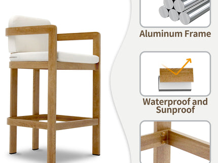 Bar Stool For Gardens And Patio (Set of 2) - Wood