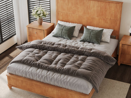 Platform Bed Frame & Tall Headboard
