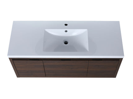Floating Bathroom Vanity With Resin Sink And Soft Close Doors