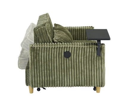 Pull Out Sofa With Movable Tabletop And USB Ports
