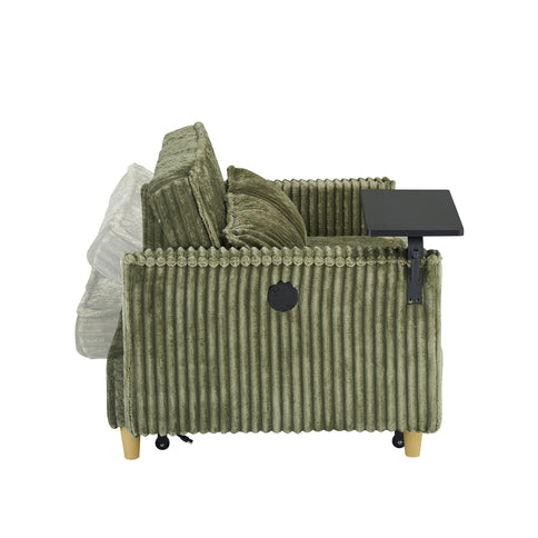 Pull Out Sofa With Movable Tabletop And USB Ports