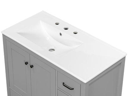 Bathroom Vanity With Sink Combo, 2 Soft Close Doors And 5 Drawers