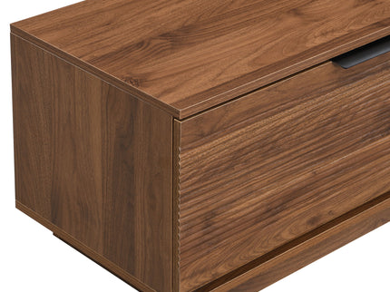 TV Stand With 2 Drawers, Doors & Cable Management, Soft Closing Hinges - Walnut