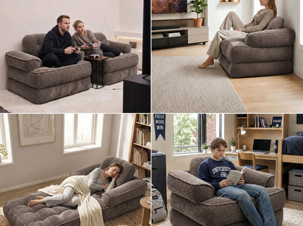Convertible 2 In 1 Armrest Sofa For Bedroom