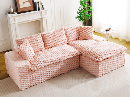 Modular Sofa, Convertible Twin Seat With Chaise Lounge