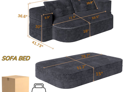 Convertible Floor Sofa Bed With Multi Functional Blanket