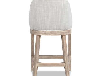 Newport - Coastal Curved Back Upholstered Counter Stool - Two Tone Neutral Gray