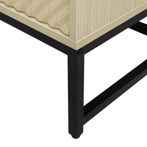 Carved 4 Door Sideboard With Storage, Adjustable Shelf