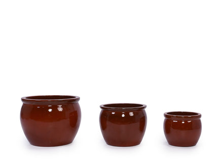 3 Pieces Ceramic Flowerpot, Planter For Patio, Garden Or Windowsills