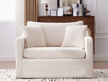Farmhouse Accent Chair With 2 Bolster Pillows