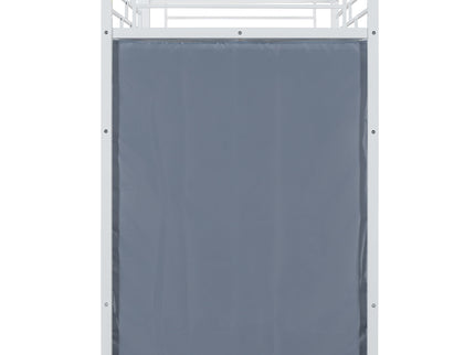 Loft Bed With Desk, Shelves, Power Outlet, LED Light And Wardrobe