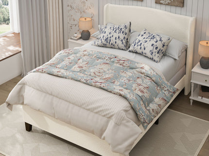 Platform Bed Frame With Tall Headboard And High Footboard