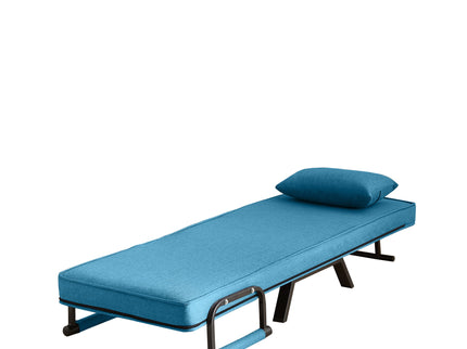 Convertible 5 In 1 Folding Chair Bed With Adjustable Backrest & Pillow