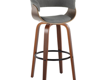 Vintage Mod - Mid Century Modern Fixed Height Barstool With Swivel & Round Footrest (Set of 2)