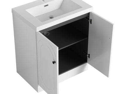 Contemporary Freestanding Bathroom Vanity With Resin Sink & Soft-Close Cabinet Doors