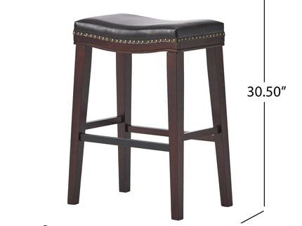 Elegant Saddle Stool With Curved Seat Comfort - Brown