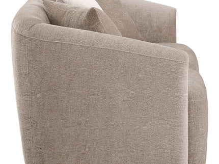 Silvana - Upholstered Rolled Loveseat With Curved Back And Foam Cushions - Beige