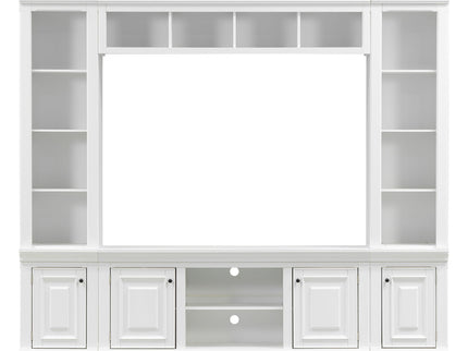 TV Stand With Hutch, Large Entertainment Center With Adjustable Shelves