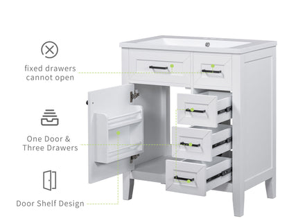 Modern Bathroom Vanity Base Only With Drawers, Freestanding Design