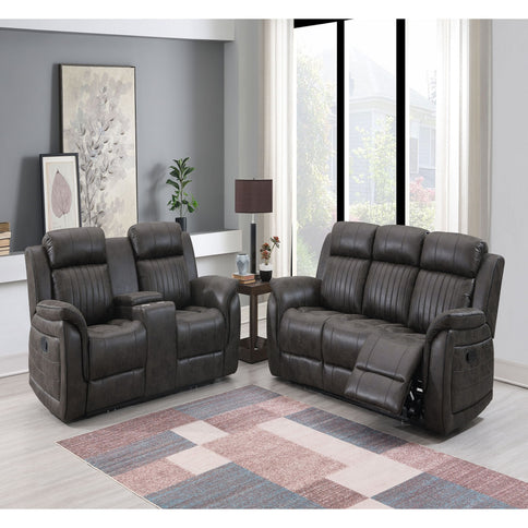 Steban - Console Reclining Loveseat - Gray