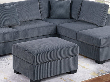 Sectional Sofa Set With Reversible Left / Right Chaise And Matching Cocktail Ottoman