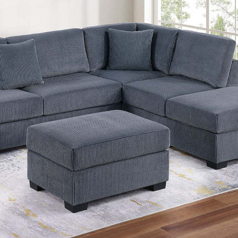 Sectional Sofa Set With Reversible Left / Right Chaise And Matching Cocktail Ottoman