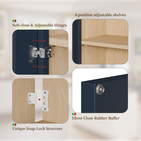 Shaker Wall Cabinet With 2 Adjustable Shelves