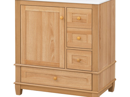 Freestanding Bathroom Vanity With Sink, Soft Close Doors & Drawers, Ample Storage - Wood